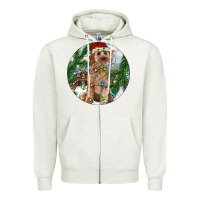 Oatmeal Heather Cockapoo Christmas Zipper Hoodie - RanaPortraitStore