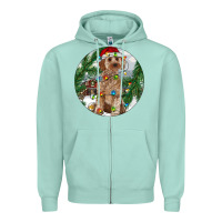 Seafoam Cockapoo Christmas Zipper Hoodie - RanaPortraitStore