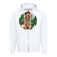 White Cockapoo Christmas Zipper Hoodie - RanaPortraitStore