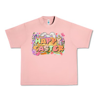 Salmon Happy Easter Urban Heavy Tee - LillyAllenDesigns