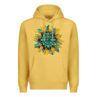 Antique Gold sunflower with gemstone and cowhide Premium Hoodie - Artiststas