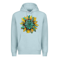 Blue Mist sunflower with gemstone and cowhide Premium Hoodie - Artiststas