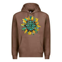 Chestnut sunflower with gemstone and cowhide Premium Hoodie - Artiststas