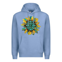 Colony Blue sunflower with gemstone and cowhide Premium Hoodie - Artiststas