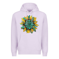 Lilac sunflower with gemstone and cowhide Premium Hoodie - Artiststas