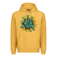 Mustard sunflower with gemstone and cowhide Premium Hoodie - Artiststas
