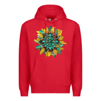 Red sunflower with gemstone and cowhide Premium Hoodie - Artiststas