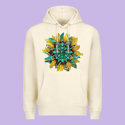 Sunflower With Gemstone And Cowhide Premium Hoodie Designed By Artiststas