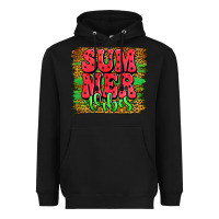 Black summer vibes watermelon leopard background Heavyweight Hoodie - Jasminsmagicworld