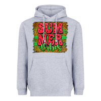 Heather Grey summer vibes watermelon leopard background Heavyweight Hoodie - Jasminsmagicworld