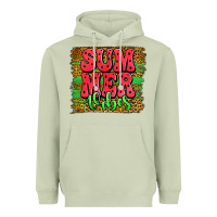 Summer Vibes Watermelon Leopard Background Heavyweight Hoodie | Teevron