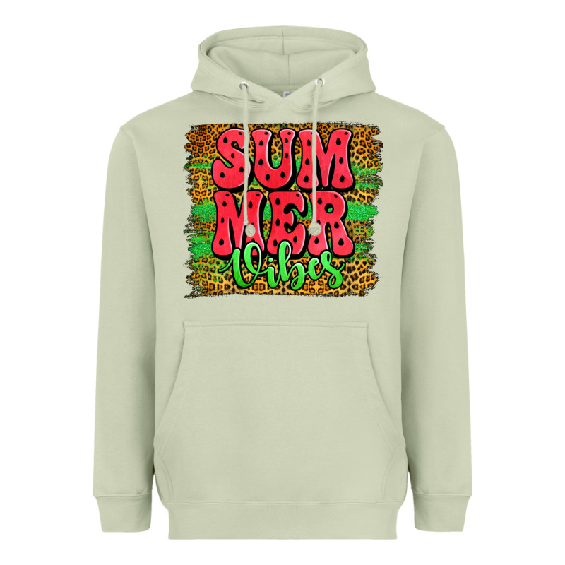 Summer Vibes Watermelon Leopard Background Heavyweight Hoodie by Jasminsmagicworld | Teevron