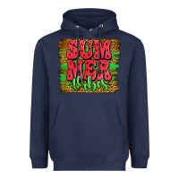 Navy summer vibes watermelon leopard background Heavyweight Hoodie - Jasminsmagicworld