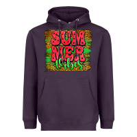 Plum summer vibes watermelon leopard background Heavyweight Hoodie - Jasminsmagicworld