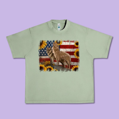 American Th Of July Wolves Urban Heavy Tee Designed By Jasminsmagicworld