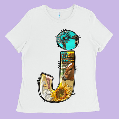Farm Life Alphabet Lowercase Letters J Ladies Tee Designed By Bundleandbundleshop