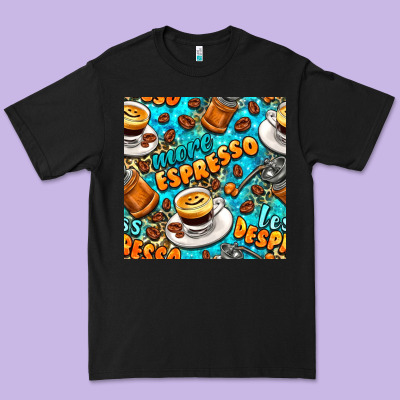 More Espresso Less Despresso Coffee With Leopard Seamless Pattern Bbs Premium Tee Designed By Bundleandbundleshop
