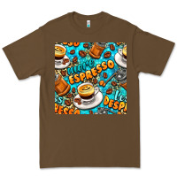 Cacao more espresso less despresso coffee with leopard seamless pattern bbs Premium Tee - BundleAndBundleShop