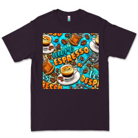 Plum more espresso less despresso coffee with leopard seamless pattern bbs Premium Tee - BundleAndBundleShop