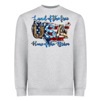 Heather Grey land of the free home of the brave american flag background Heavyweight Sweatshirt - Jasminsmagicworld