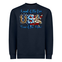 Navy land of the free home of the brave american flag background Heavyweight Sweatshirt - Jasminsmagicworld