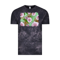 Cloud Black Pink Roses Background Vintage Tee - LillyAllenDesigns