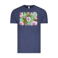 Vintage Denim Pink Roses Background Vintage Tee - LillyAllenDesigns