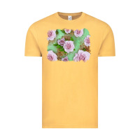 Vintage Mustard Pink Roses Background Vintage Tee - LillyAllenDesigns