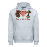 Heather Grey Peace Love Jesus Urban Hoodie - Jasminsmagicworld