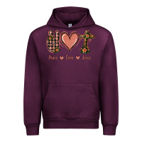 Mauve Wine Peace Love Jesus Urban Hoodie - Jasminsmagicworld