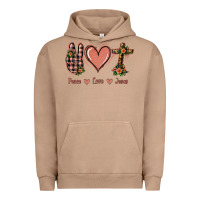 Pigment Burro Peace Love Jesus Urban Hoodie - Jasminsmagicworld