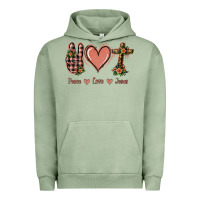 Pigment Oil Green Peace Love Jesus Urban Hoodie - Jasminsmagicworld