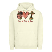 Pigment Pistachio Peace Love Jesus Urban Hoodie - Jasminsmagicworld