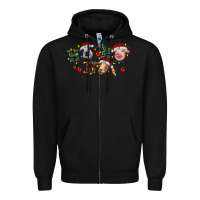 Black Hohoho Christmas Cows Zipper Hoodie - RanaPortraitStore