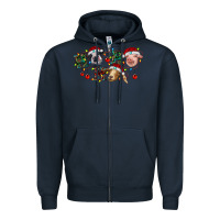 Navy Hohoho Christmas Cows Zipper Hoodie - RanaPortraitStore