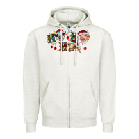 Oatmeal Heather Hohoho Christmas Cows Zipper Hoodie - RanaPortraitStore