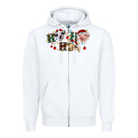 White Hohoho Christmas Cows Zipper Hoodie - RanaPortraitStore