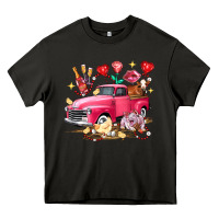 Asphalt Valentine's Day Truck Farm Animals Heavy Core Tee - FaDigitalArtStudio
