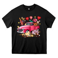 Black Valentine's Day Truck Farm Animals Heavy Core Tee - FaDigitalArtStudio