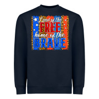 Navy land of the free th of july brushstroke Heavyweight Sweatshirt - Jasminsmagicworld