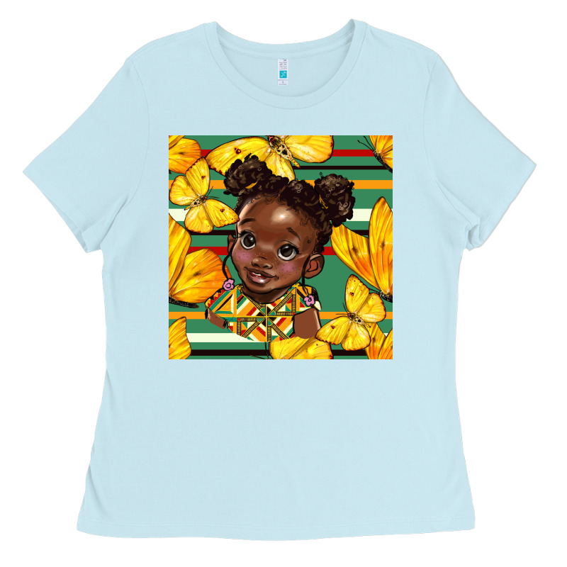 Juneteenth Afro Girl Seamless Pattern Ladies Tee by BundleAndBundleShop | Teevron