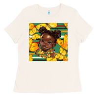 Bone juneteenth afro girl seamless pattern Ladies Tee - BundleAndBundleShop