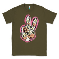 Army Green Jack Russel Peace Sign Classic Tee - Jasminsmagicworld