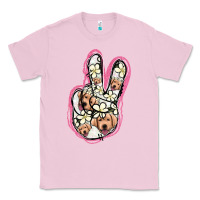 Bubblegum Pink Jack Russel Peace Sign Classic Tee - Jasminsmagicworld