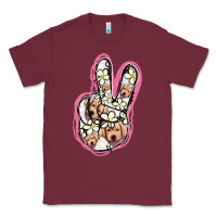 Burgundy Jack Russel Peace Sign Classic Tee - Jasminsmagicworld
