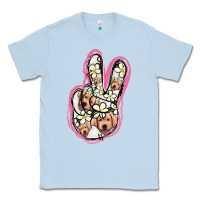 Dusty Blue Jack Russel Peace Sign Classic Tee - Jasminsmagicworld