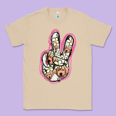Jack Russel Peace Sign Classic Tee Designed By Jasminsmagicworld