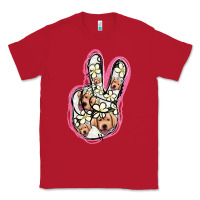 Red Jack Russel Peace Sign Classic Tee - Jasminsmagicworld