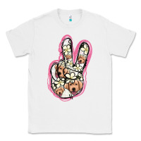 White Jack Russel Peace Sign Classic Tee - Jasminsmagicworld
