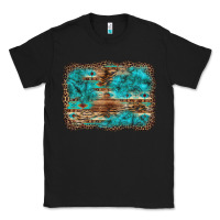 Black western turquoise stone aztec tiger pattern background Classic Tee - Artiststas